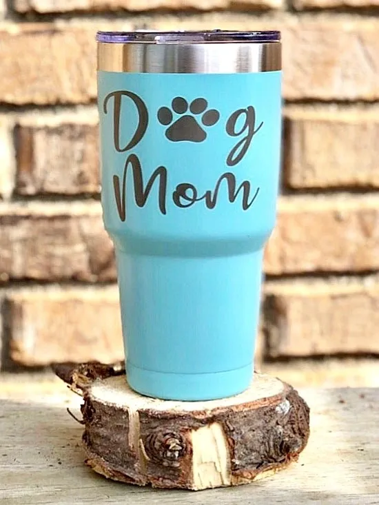 Dog Mom Thermal Tumbler with Straw