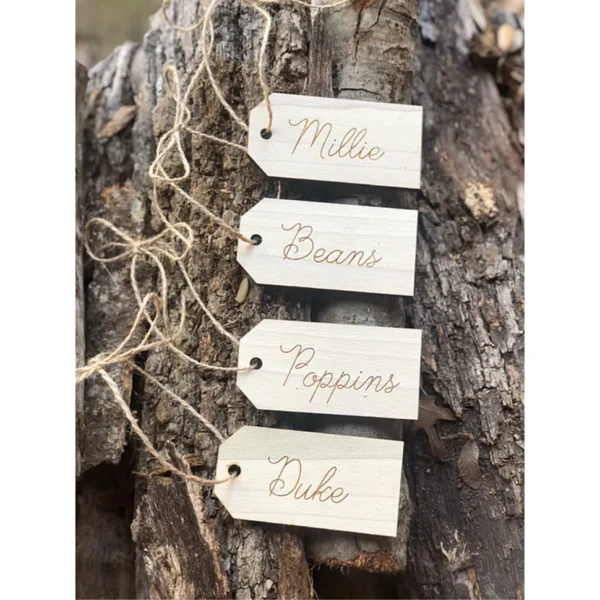 Personalized Wooden Name Tags set of 4