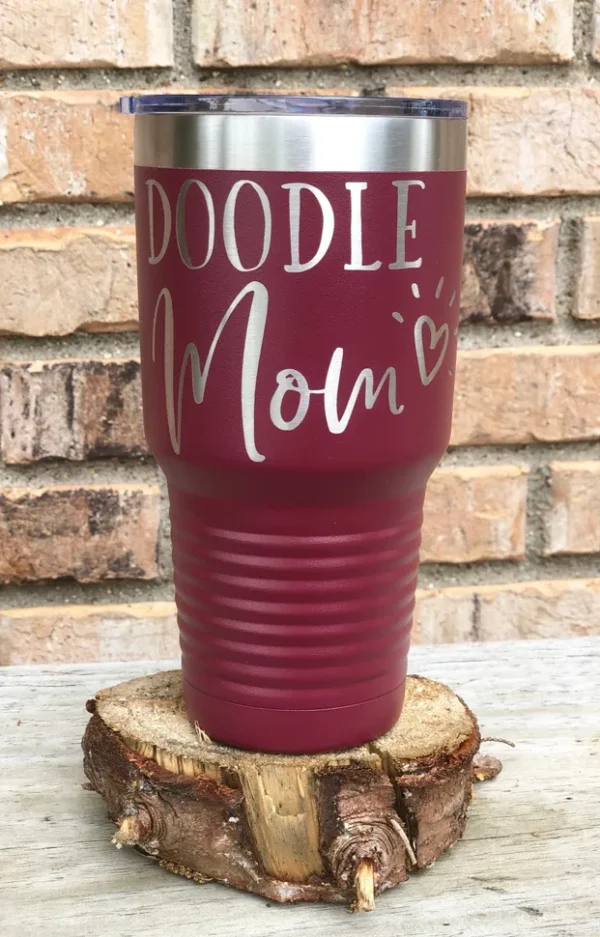 Doodle Mom Thermal Tumbler on Display