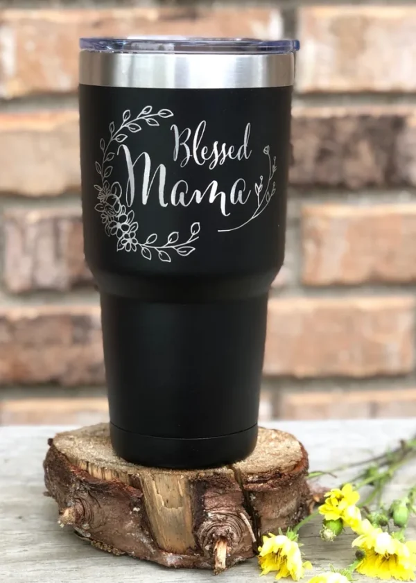 Blessed Mama Thermal Tumbler with Straw