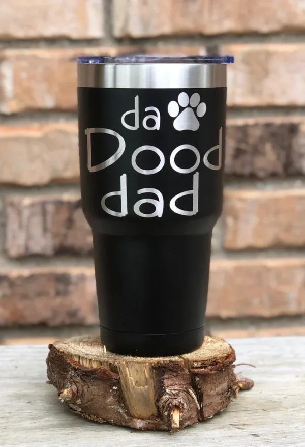 Dood Dad Thermal Black Tumbler with Straw