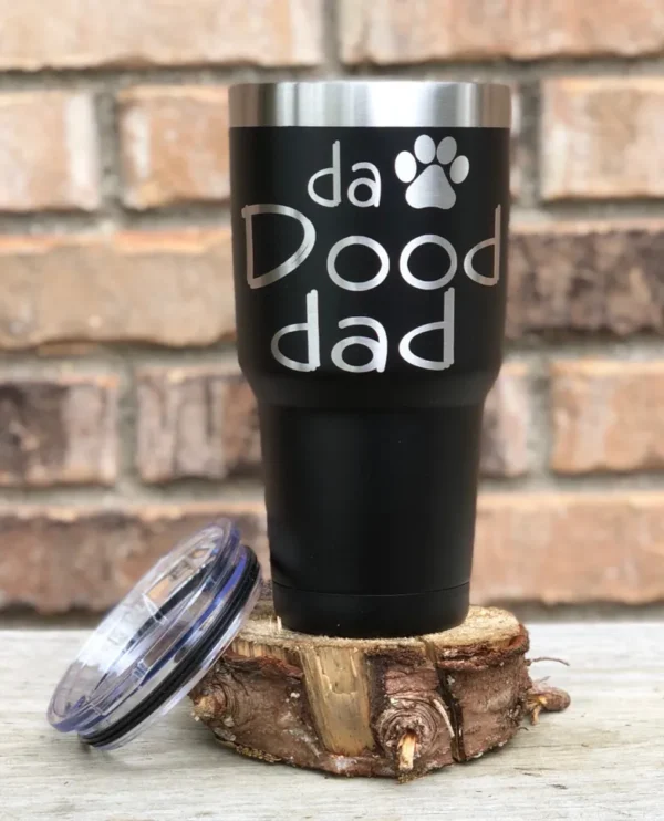 Dood Dad Thermal Tumbler with Straw and a lid